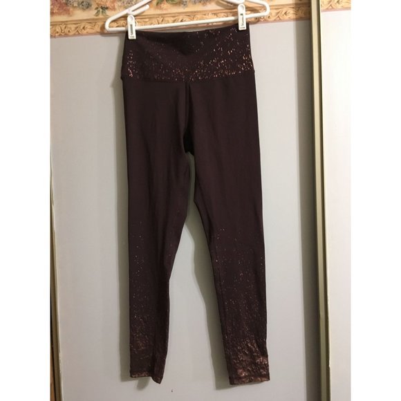 Z by Zobha Womens Size X-Large High Waisted Shine Ankle Length Leggings, Black O
